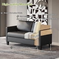 thumbnail image 4 of LAZZO 57" Mid Century Loveseat Sofa, Deep Seat Modern Couch for Bedroom, Living Room, Dorm & Office, Black, 4 of 9
