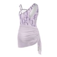thumbnail image 5 of POLERO Girls' Watercolor Lavender Floral One-Piece Swimsuit with Mesh Cover Up - Quick Dry, Adjustable Straps for Beach & Pool Vacation, 7-18 Years, 5 of 10