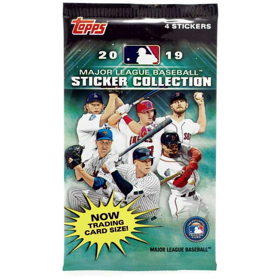 MLB Topps 2019 Baseball Sticker Collection Pack (4 Cards)