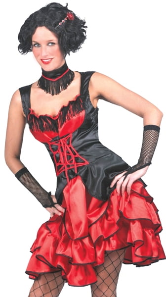 Can Can Costume Adult Parisian Showgirl Dancer Saloon Girl Halloween Fancy Dress 
