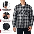 thumbnail image 2 of Alpine Swiss Mens Henry Quilted Flannel Jacket Warm Plaid Shacket Snap Buttons Winter Work Coat For Cold Weather BKGY LRG, 2 of 8