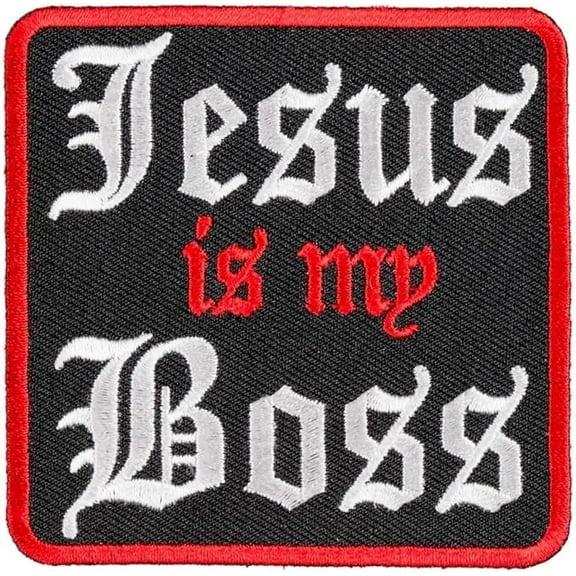 Jesus Is My Boss Patch, Christian Patches