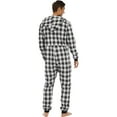 thumbnail image 4 of DHFJKG Winter Plaid Pajamas For Men Jumpsuit Loungewear Long Sleeve Hooded Drawstring Zipper Onesie With Pockets Sleepwear Comfort Nightwear, 4 of 4