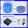 thumbnail image 4 of JMEXSUSS 2 Pack 200 LED Blue Solar Lights Outdoor Waterproof, 66ft Blue Solar Fairy Lights with 8 Modes, Copper Wire Solar String Lights for Patio Garden Pool Camping Party Decorations, 4 of 8
