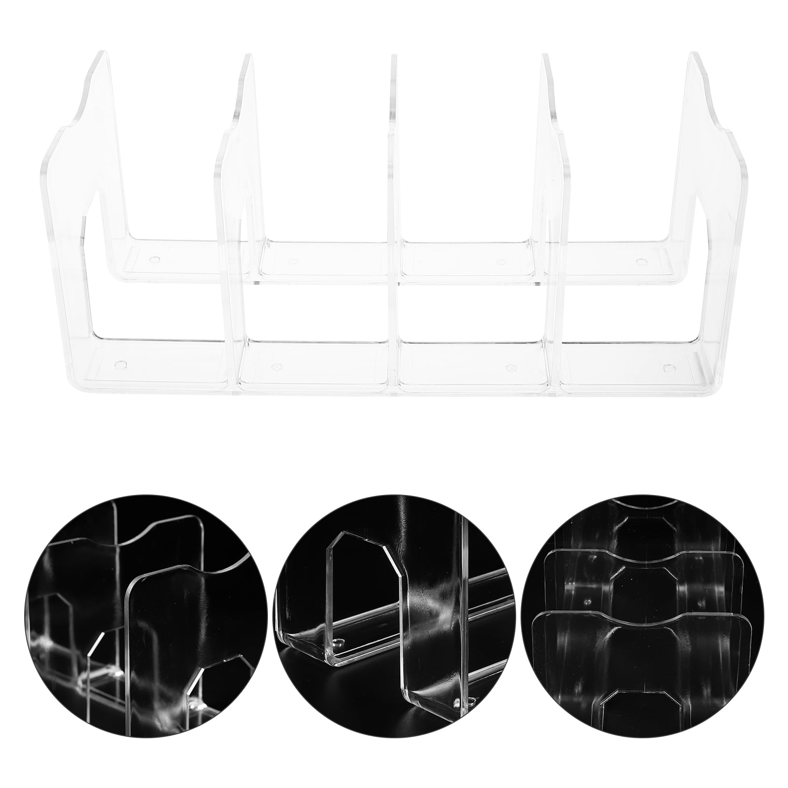 FONDOTIN 4-Pack Clear File Rack Organizer, Multifunctional Storage for Office, School Desk, Home, and Workspace