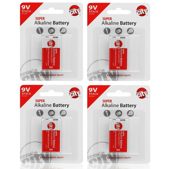 Essential Circuit City 9V High Performance Alkaline Batteries  (4 Pack)