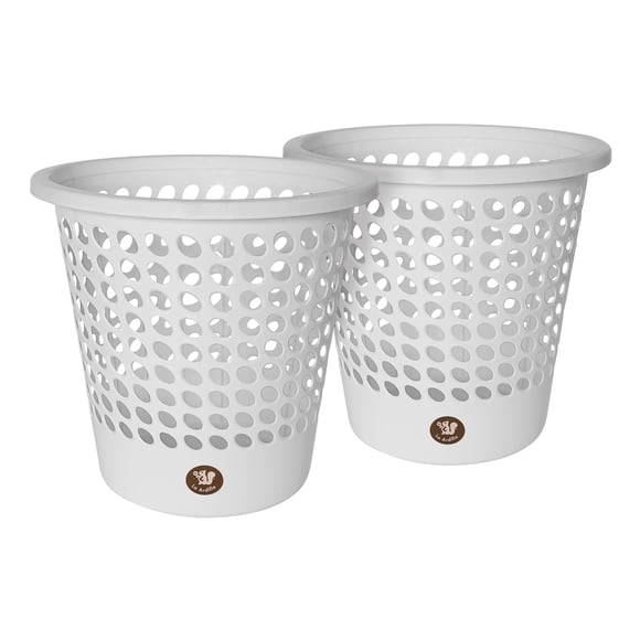 Set De 2 Cestos Papeleros Ovalados D27 X A26.5 (Blanco)