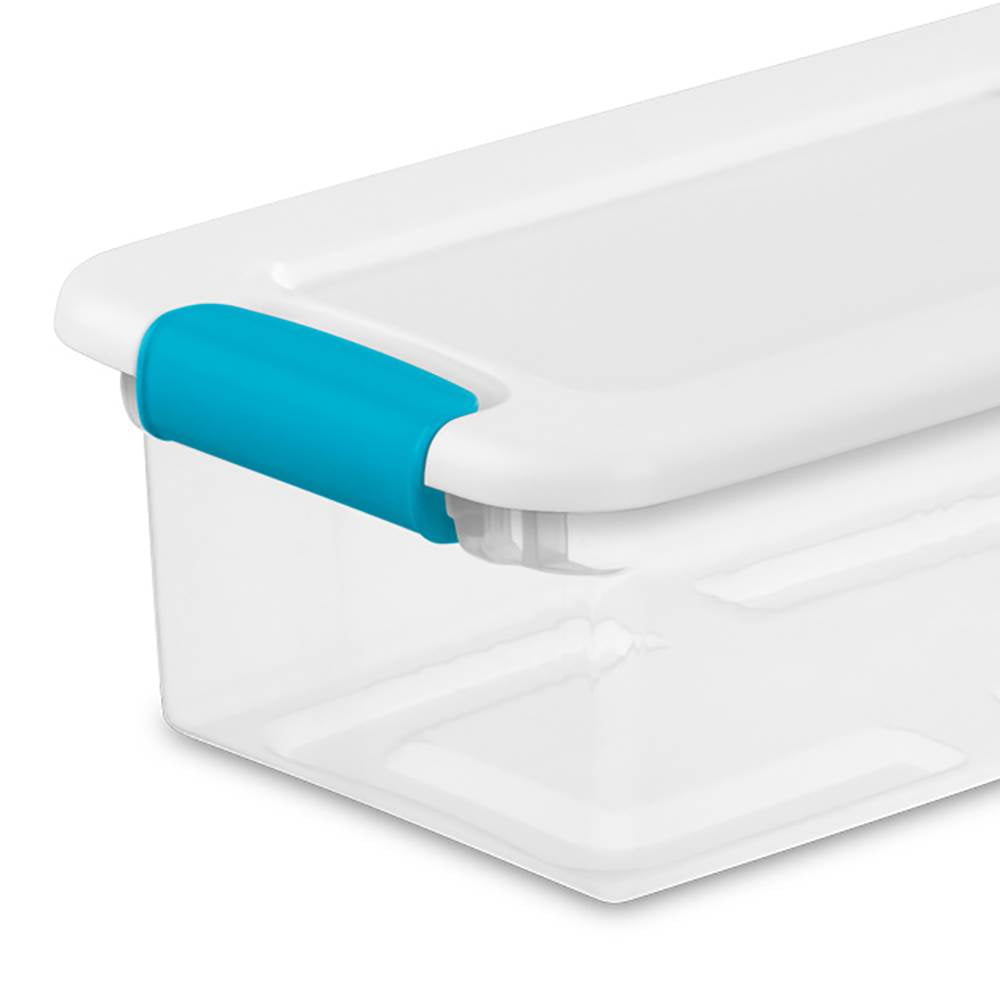 Sterilite 1492 6Quart Clear Stackable Latching Storage Box Container