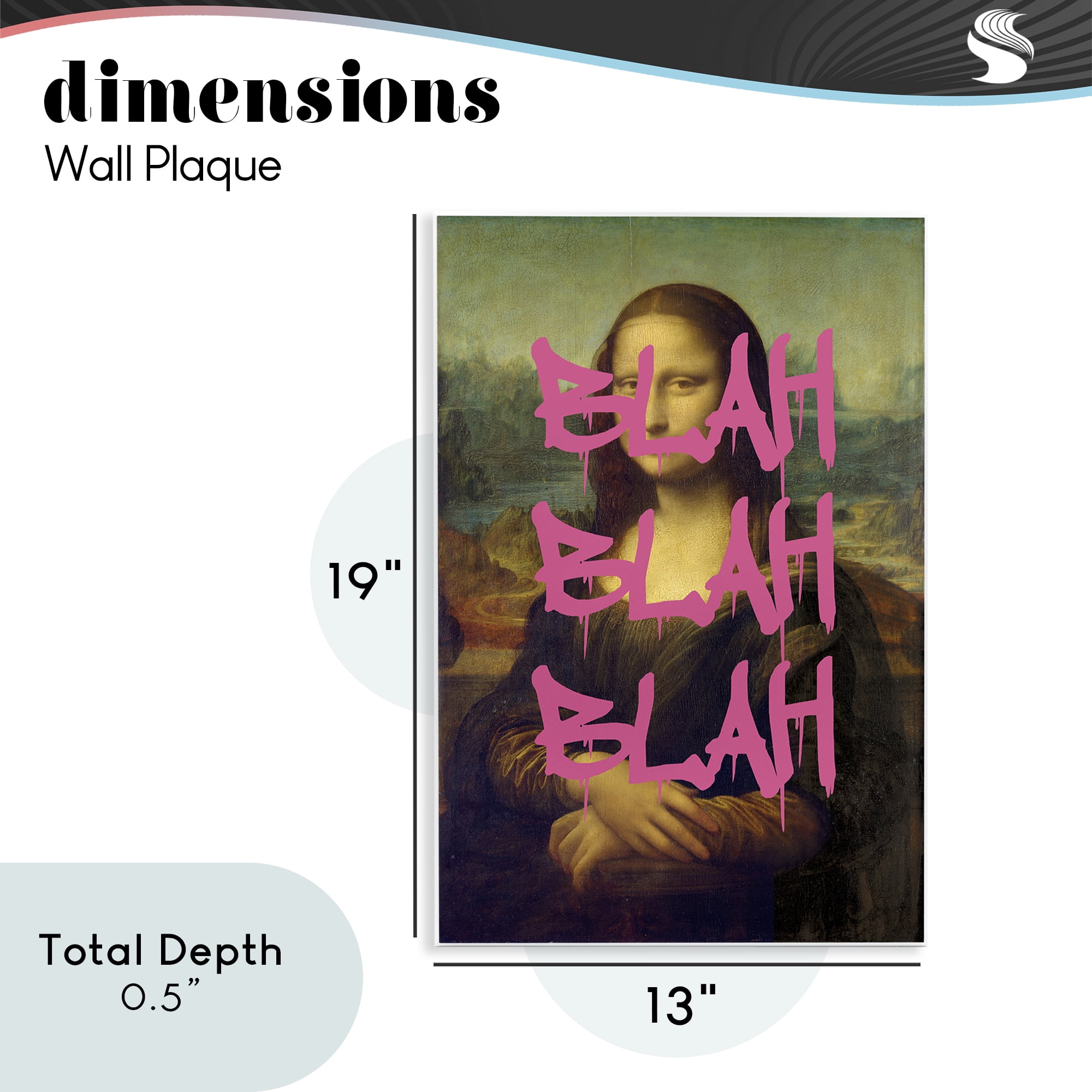 Graffiti Over Mona Lisa Wall Plaque Art, design by Masters Redux