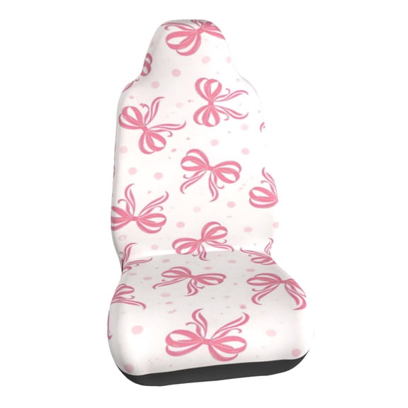 Pink Bow Themed Car Seat Covers Stretch Car Seat Protectors Universal Fit