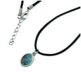 thumbnail image 2 of Love and Joy at Christmas Poinsettias Antiqued Oval Charm Pendant with Black Satin Cord, 2 of 4