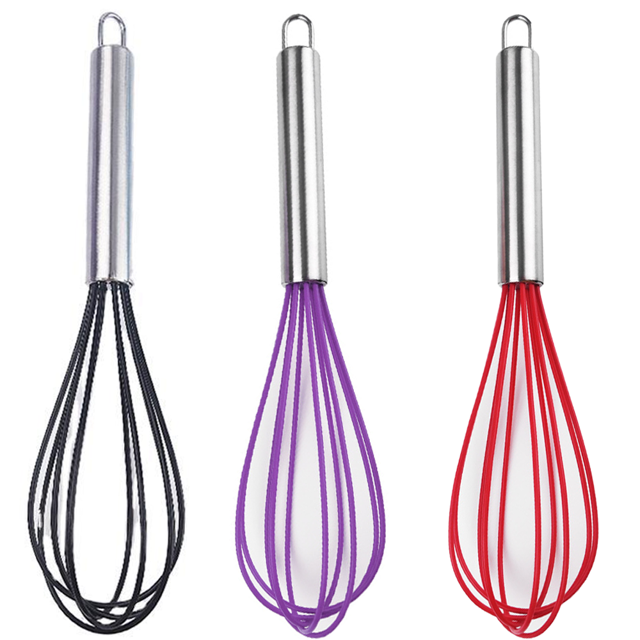 Batidor de globo de silicona, mezclador de leche y batidor, batidor de cocina resistente al calor para batidores de huevo Adepaton CPB-US-YYM672-6