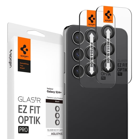 Protector de Pantalla para Lente de Cámara Spigen GlasTR EZ Fit Galaxy S24 Plus / S24 FE Negro Paquete de 2