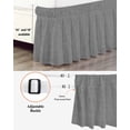 thumbnail image 3 of Vintage Dark Gray Bed Skirt Queen Size, Farmhouse Retro Solid Color Linen Texture Wrap Around Bed Skirting with Adjustable Elastic Strap, Dust Ruffle Pleated Bedskirts 16 Inch Drop for Bedroom Beds, 3 of 9