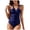 Dark Blue, variant on Women's Tummy Control One Piece Swimsuit - Slimming Retro Bathing Suit Halter Swimwear 2026 (Black, S)