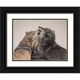 thumbnail image 1 of Harrison, Lesley 14x12 Black Ornate Wood Framed with Double Matting Museum Art Print Titled - Three Wolves, 1 of 4