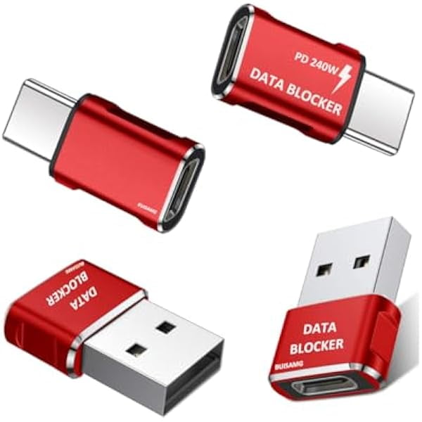 wonima44 Data Blocker, USB A to C & USB C Data Blocker for iphone15 16 and Any Mobile Phone Charging, Protect Against Juice Jacking, Refuse Hacking 100% Guaranteed, Only Safe Charging (4-Pack)