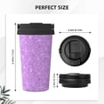 thumbnail image 3 of KLL Lilac Glittering Pattern Stainless Steel Vacuum Insulated Tumbler - Carry Insulated Coffee Mug - Reusable Insulated Cold Brew Iced Coffee Cup Thermos, 3 of 8