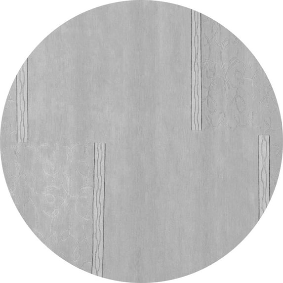 Ahgly Company Indoor Round Solid Gray Modern Area Rugs, 3' Round