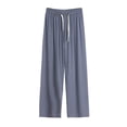 thumbnail image 5 of Enjoytime Womens 2 Piece Outfits Round Neck Puff Sleeve Blouse with Wide Leg Pants Matching Sets Plus Size Casual Loungewear, 5 of 6
