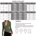 thumbnail image 3 of Women's Sexy Bodycon Long Sleeve One Piece Jumpsuit V Neck Zip Up/Button Down Ribbed Thong Romper Solid Color Casual Bodysuit, 3 of 6