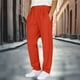 thumbnail image 1 of Ceisia Men's Solid Color Cotton-Linen-Like Double Pleated Casual Pants, Loose Straight Leg Trousers for Men Orange L Gifts, 1 of 6