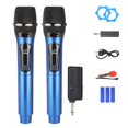 thumbnail image 1 of Wireless One-to-Two Home Microphone 6.35 Interface Professional Handheld Microphone for KTV Performance Stage Blue, 1 of 5