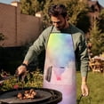 thumbnail image 4 of Pastel Rainbow Clouds Apron-Garden Aprons for Women with Pockets-Cotton Linen Waterproof Kitchen Cooking Gardening Aprons Adjustable for Kitchen,Cooking,BBQ and Salon 33x27 Inch, 4 of 4