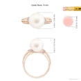 thumbnail image 5 of ANGARA Freshwater Cultured Pearl Ring with Pave-Set Diamonds in 14K Rose Gold for Women | June Birthstone, Birthday, Anniversary, Jewelry Gift for Women | Pearl Ring, 5 of 9