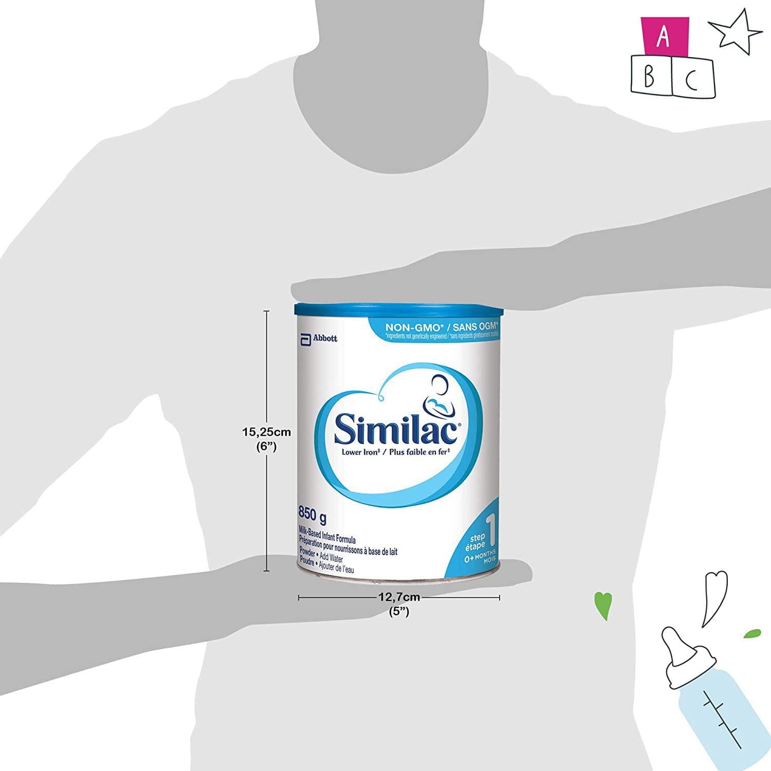 Similac Lower Iron Non-GMO Baby Formula Powder, Newborn Formula,