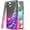 Black/Pink, variant on iPhone 13 Pro Max Case,  with [Tempered Glass Protector] Liquid Floating Glitter Quicksand Bling with Spot Diamond Cover - Teal/Purple