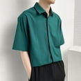 thumbnail image 5 of INCERUN Mens Shirts Basics Leisure Solid Color Short Sleeve Tops S-5XL, 5 of 13