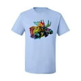 thumbnail image 2 of Wild Bobby, Colorful Rainbow Moose Head Wildlife Animal Lover Men's Graphic T-Shirt, Light Blue, 5XL, 2 of 3
