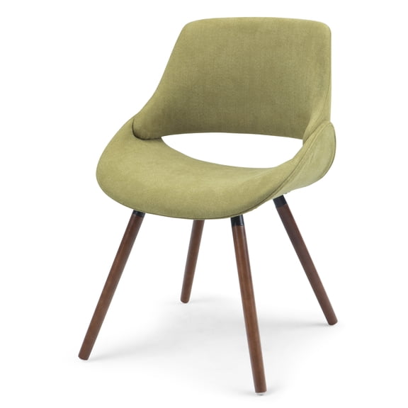 Simpli Home Malden Bentwood Dining Chair in Acid Green Woven Fabric