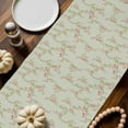 thumbnail image 2 of Pastoral Pink Flower Table Runner, Autumn Thanksgiving Kitchen Dining Table Decoration for Home Party Decor 13x36 Inches, 2 of 9