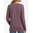 thumbnail image 3 of OALUXE Long Sleeve Shirts for Women Dressy Casual Tunic Tops Crewneck Front Twist Blouses, 3 of 7