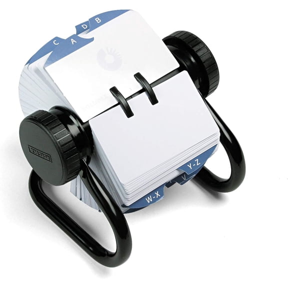 Rolodex 66704 Open Rotary Card File Holds 500 2-1/4 X 4 Cards Black