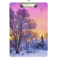 thumbnail image 2 of FMSHPON Winter LandscapeForest Trees Sunrise Clipboard Hardboard Wood Nursing Clip Board and Pull for Standard A4 Letter 13x9 inches, 2 of 7