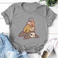 thumbnail image 2 of T-shirt d'Été pour Femmes, Imprimé Sloth, Mode Décontractée, Manches Courtes, 2 of 7