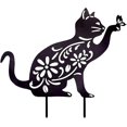 thumbnail image 1 of Metal Cat Garden Statues Black Cat Silhouette with Butterfly Cat Decorative Garden Stakes Garden Outdoor Statues Animal Stakes for Garden Decor and Ga, 1 of 5