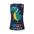 thumbnail image 5 of Picia Dinosau Space Explorer Pattern Women's Workout Tank Top,Breathable Activewear,Slim Fit Athletic Top,Versatile Workout Moisture-wicking top-Medium, 5 of 9