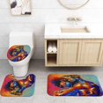 thumbnail image 4 of POGLIP Couple Fall in Love Colorful Creative 4 Piece Bathroom Set Shower Curtain Bath Rug Contour Mat and Toilet Lid Cover, 4 of 5