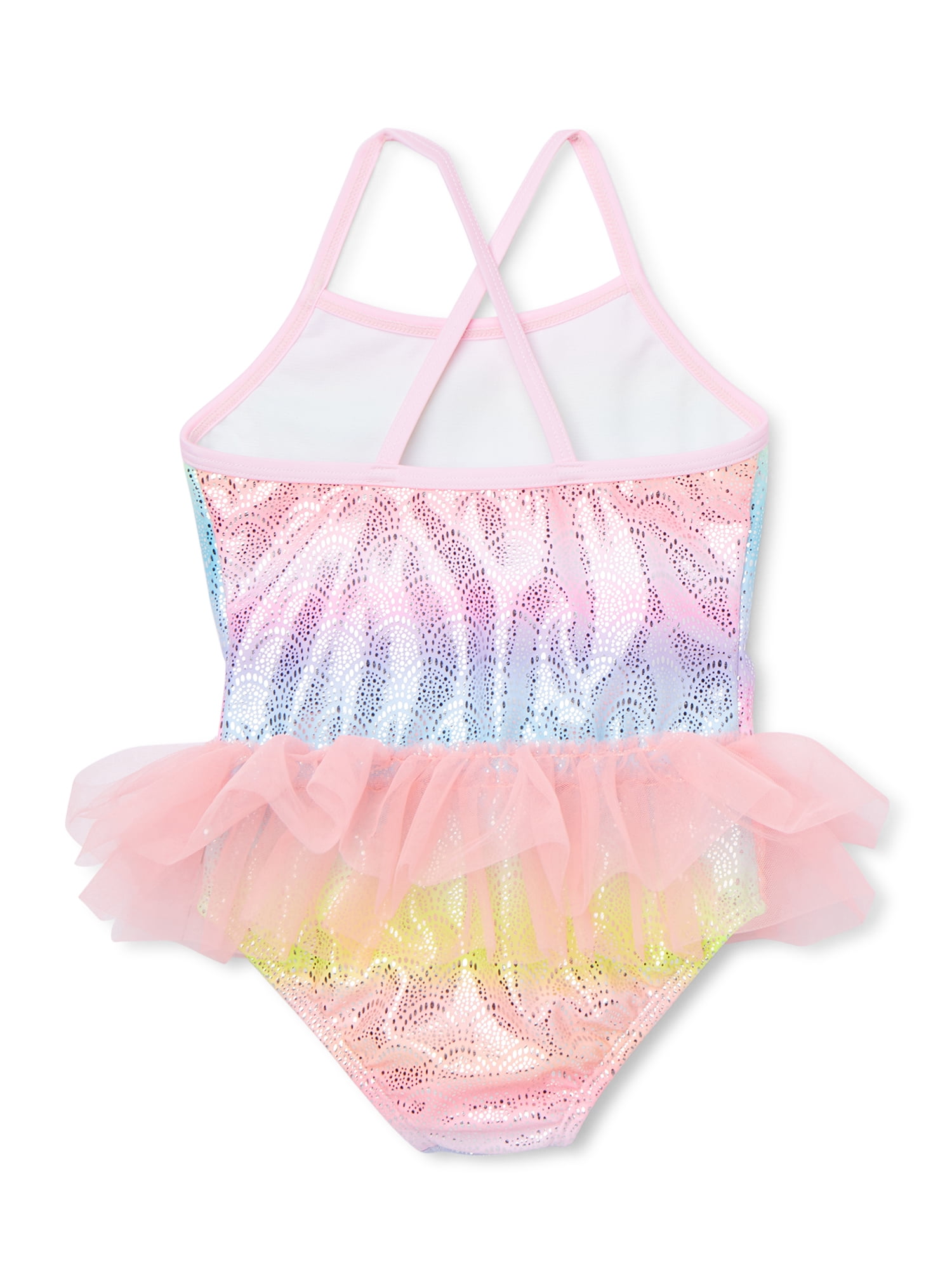 Wonder Nation Baby Toddler Girl Mermaid One-Piece Tutu Swimsuit