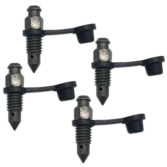 Toyvian 1Set Brake Bleeder Screw with Cap for Motorcycle Stainless Steel Durable Black Cover