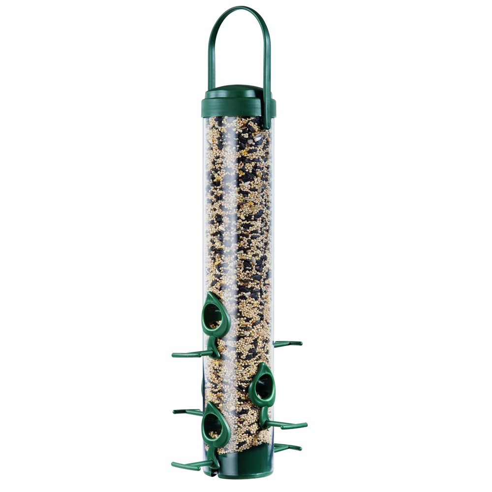 PerkyPet Green Classic Wild Bird Tube Feeder 1.75 lb Capacity