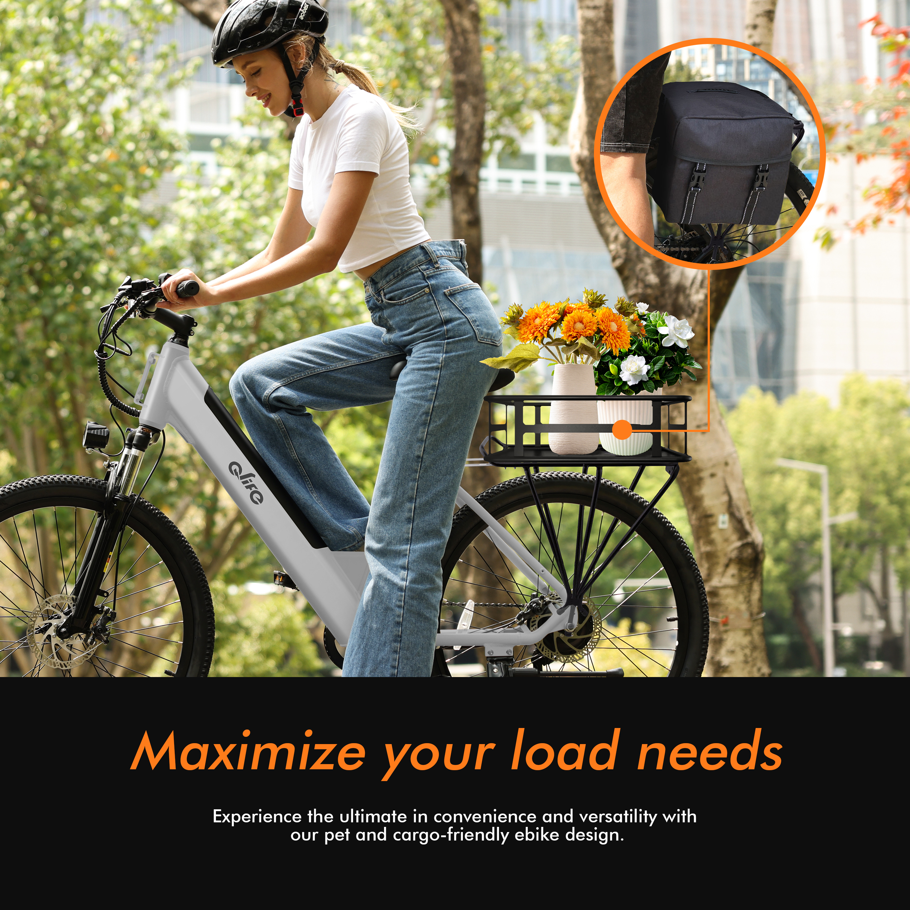 Electric Bike for Adults, Ebike Peak 750W Motor, 20MPH 36V Electric Mountain Bike with 7 Speed, electric bicycles,silver