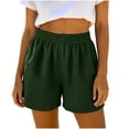 thumbnail image 2 of Sheghy Womens Shorts 100%Cotton Women's Fashion Solid Color Elastic Waist Pocket Shorts Pants, 2 of 7