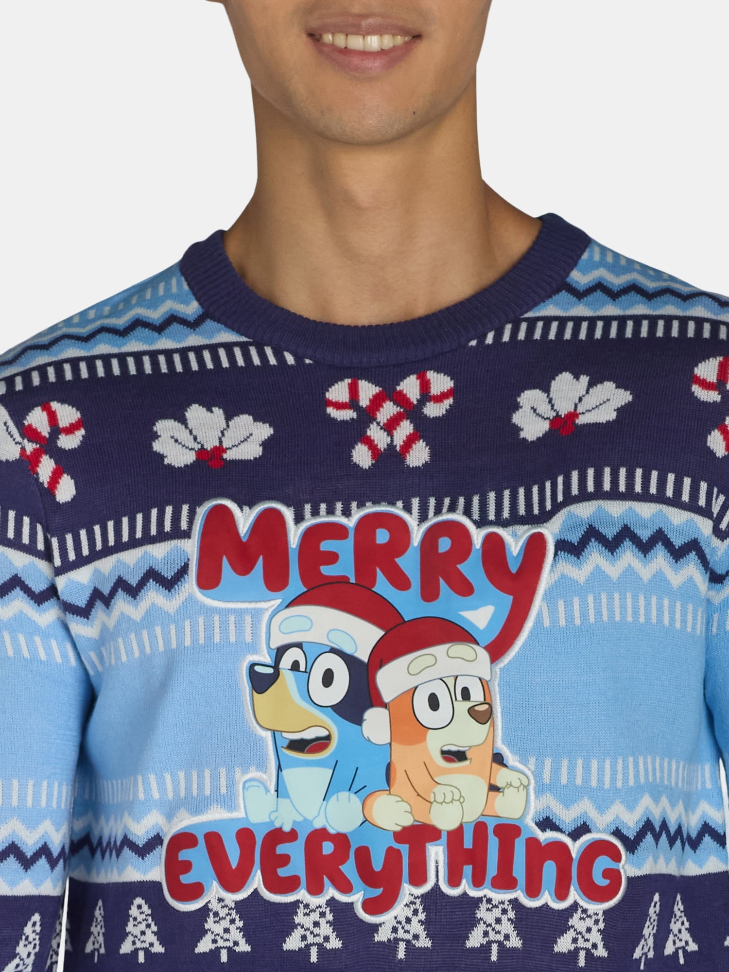 Bluey Men's & Big Men's Hooray Christmas Holiday Graphic Sweater, Sizes S-3XL