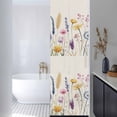 thumbnail image 2 of Pastoral Flowers Window Privacy Film Wildflowers Retro Plants Linen Texture Decorative Glass Window Film UV Blocking Static Cling Non-Adhesive Sticker Covering for Home Door 29.5 x 118 inches, 2 of 8