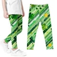 thumbnail image 7 of Avrnliq Girls St. Patrick's Day Green Leggings, Shamrock Print Stretch Fabric for Girls 3-12 Years,Size 3 T, 7 of 7